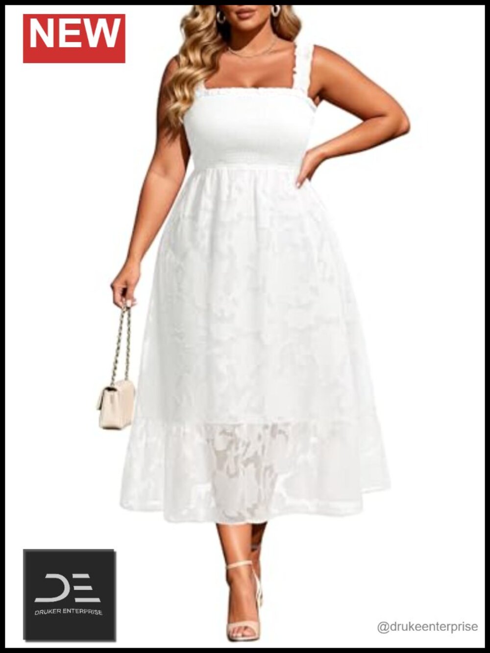 Plus Size Summer Floral Sundress Smocked Casual Long Maxi Dress